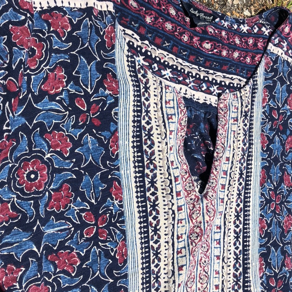 {Lucky Brand} Floral Print Top - Picture 6 of 7